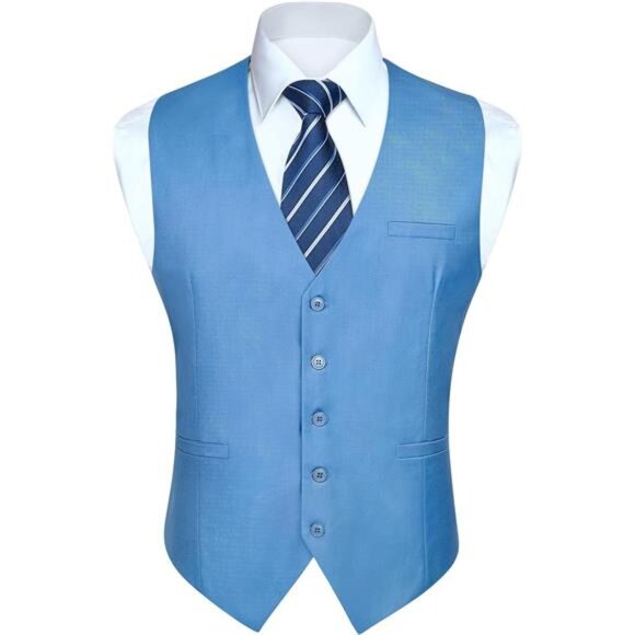 Men's Vest Formal Waistcoat Blue